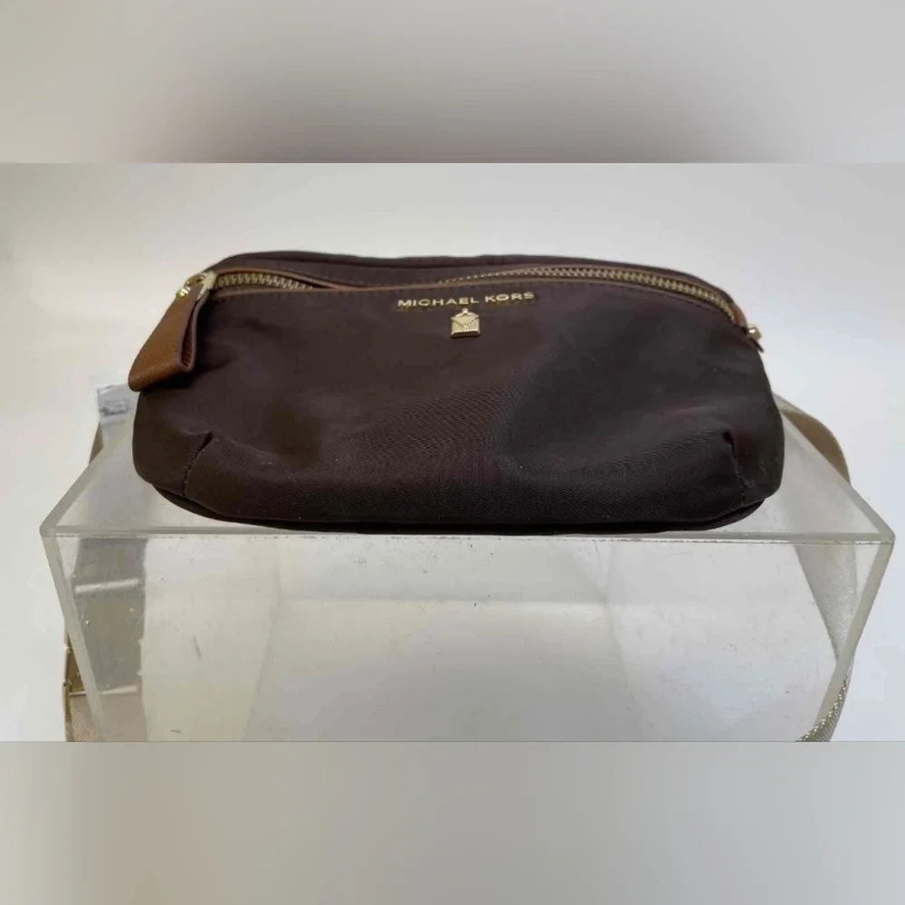Michael Kors MK Designer Nylon Brown Belt Fanny Bag Pack Brown Tan - Picture 4 of 10